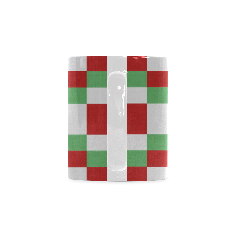 Christmas red and green pattern fabric White Mug(11OZ)