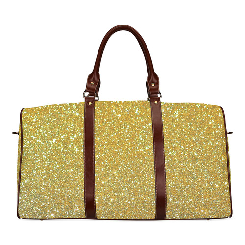 Gold glitter Waterproof Travel Bag/Small (Model 1639)