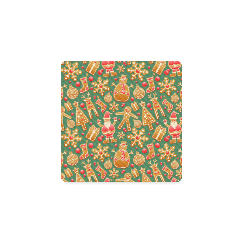 Christmas ginger pattern Square Coaster