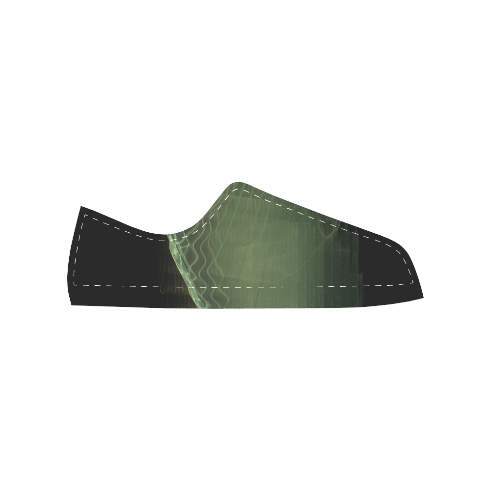 green Women's Classic Canvas Shoes (Model 018)