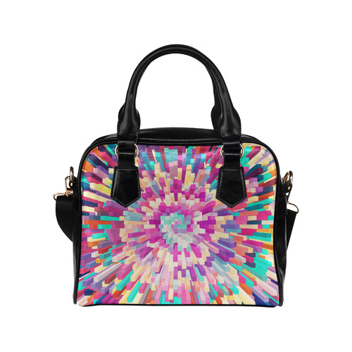 Colorful Exploding Blocks Shoulder Handbag (Model 1634)