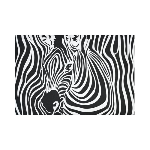 zebra opart, black and white Cotton Linen Wall Tapestry 90"x 60"