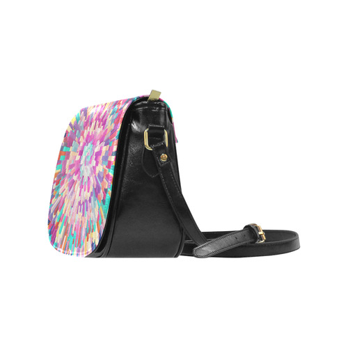 Colorful Exploding Blocks Classic Saddle Bag/Large (Model 1648)