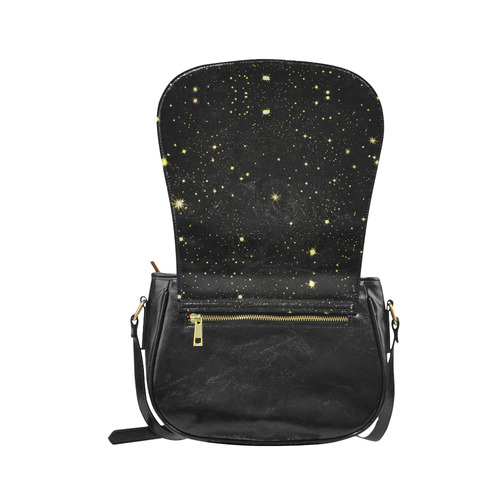 Christmas gold stars night sky Classic Saddle Bag/Small (Model 1648)