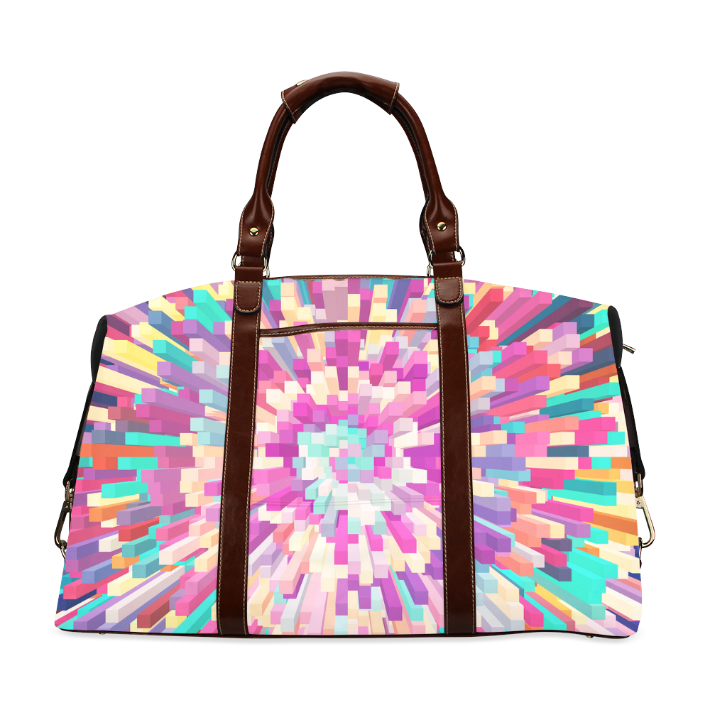 Colorful Exploding Blocks Classic Travel Bag (Model 1643)