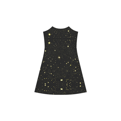 Christmas gold stars night sky Alcestis Slip Dress (Model D05)