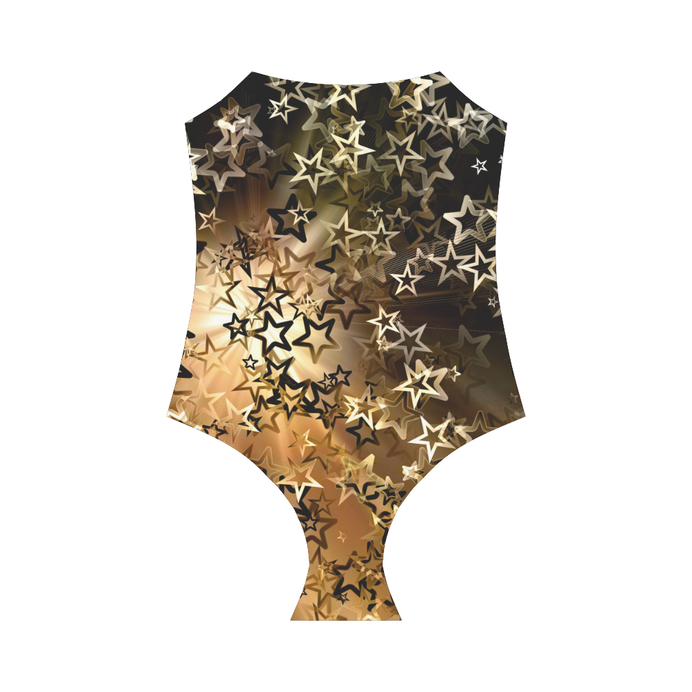 Christmas gold stars Strap Swimsuit ( Model S05)