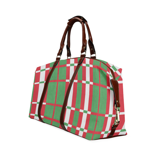 Christmas red and green pattern Classic Travel Bag (Model 1643)