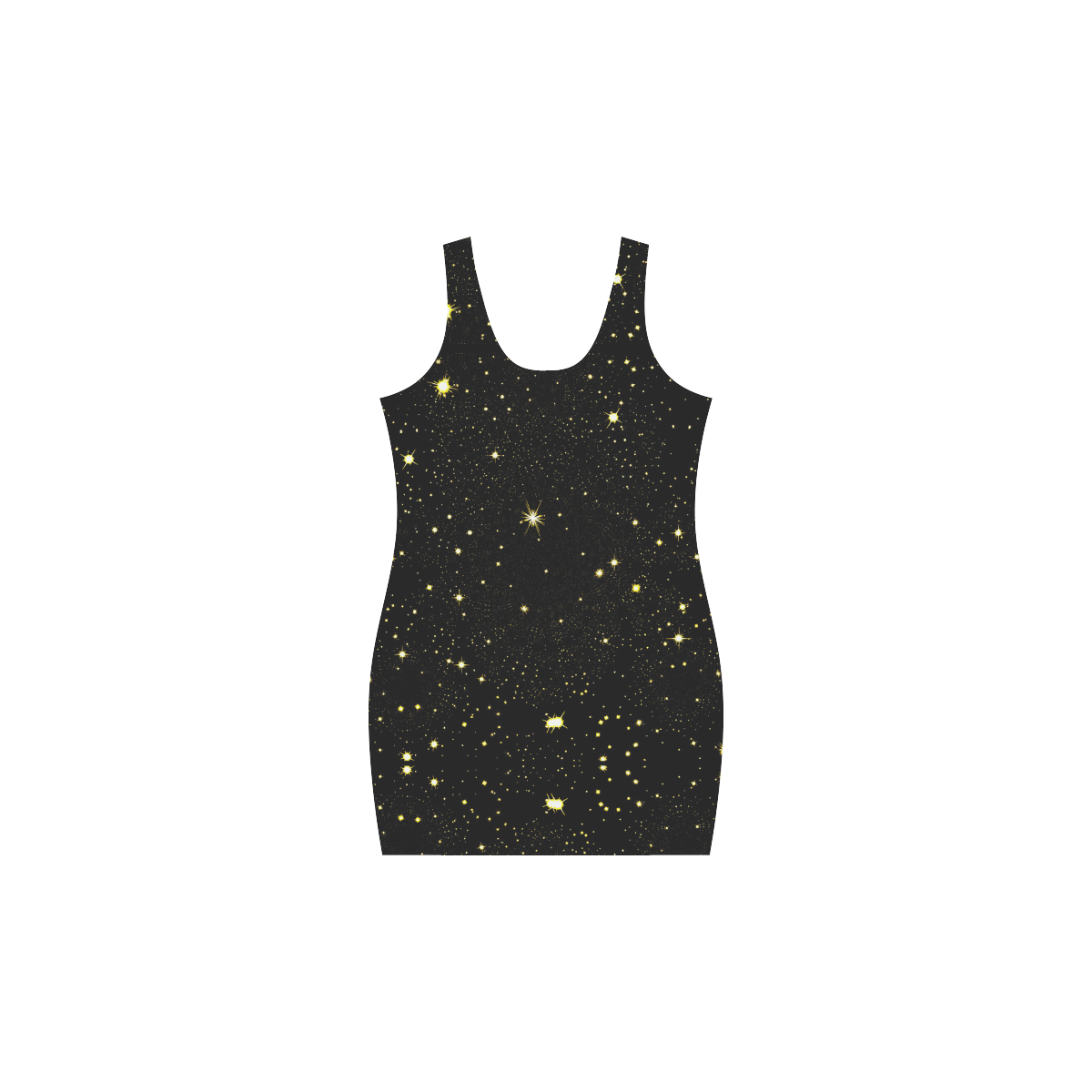 Christmas gold stars night sky Medea Vest Dress (Model D06)