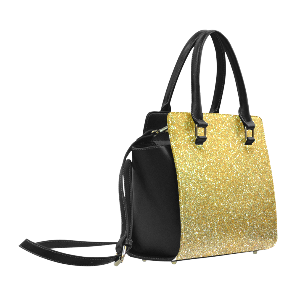 Gold glitter Classic Shoulder Handbag (Model 1653)