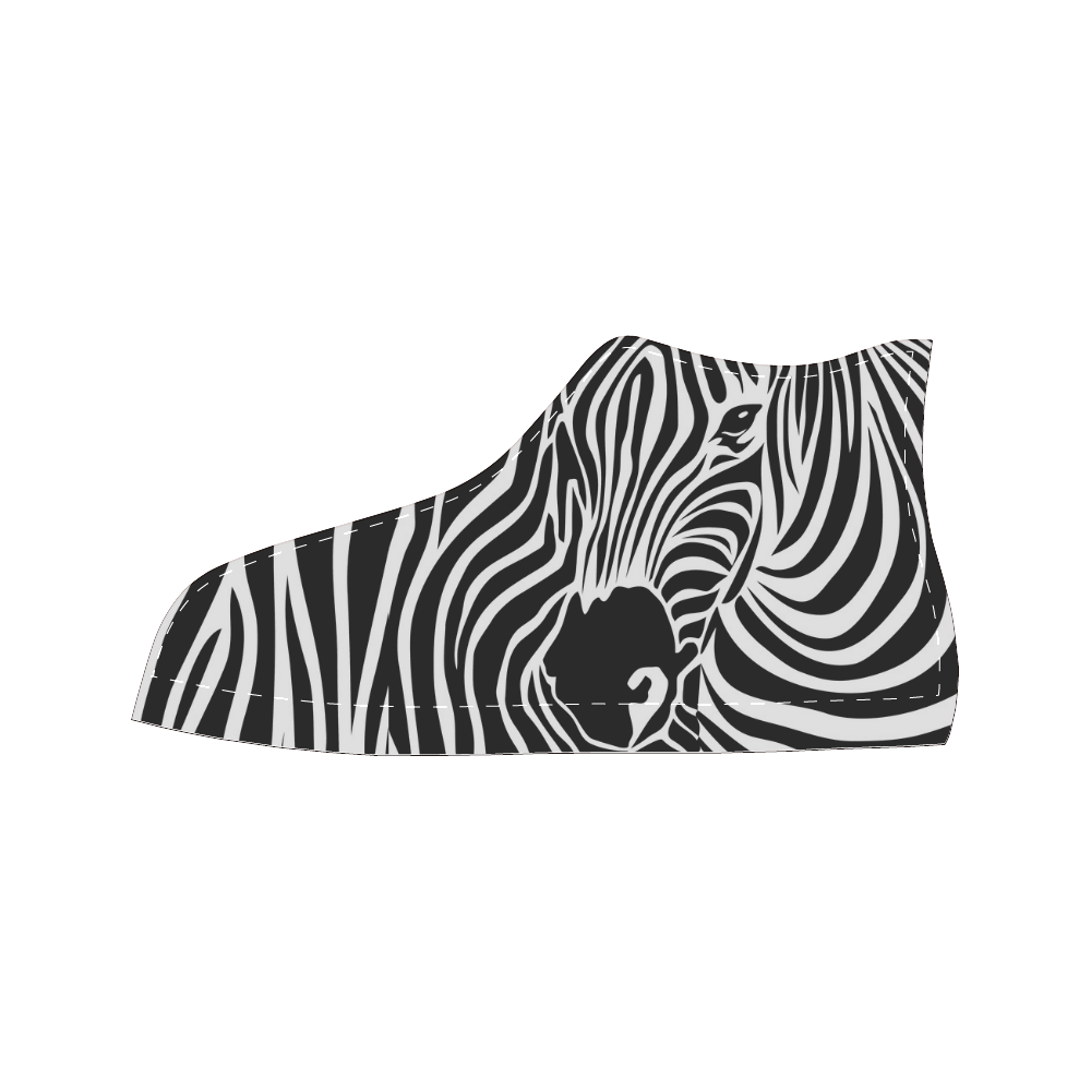 zebra opart, black and white Women's Classic High Top Canvas Shoes (Model 017)