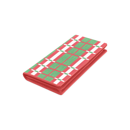 Christmas red and green pattern Women's Leather Wallet (Model 1611)