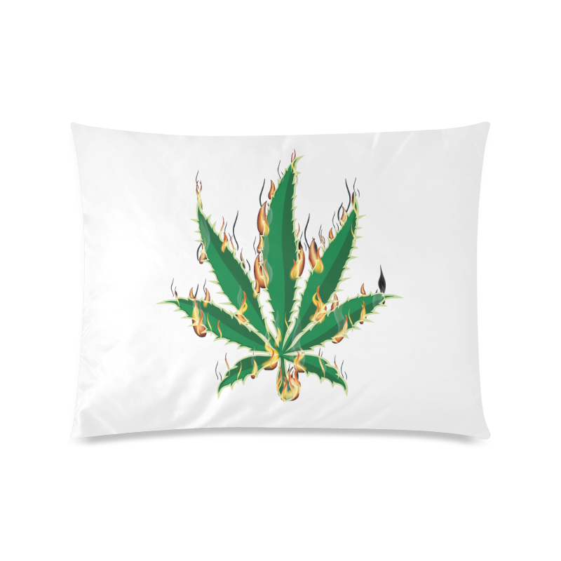 Flaming Marijuana Leaf Custom Picture Pillow Case 20"x26" (one side)