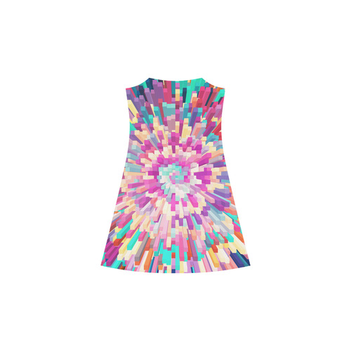 Colorful Exploding Blocks Alcestis Slip Dress (Model D05)