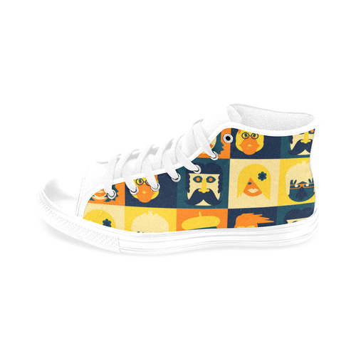 Funny Faces Men’s Classic High Top Canvas Shoes /Large Size (Model 017)