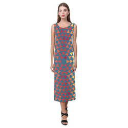 Geo Pattern by Artdream Phaedra Sleeveless Open Fork Long Dress (Model D08)