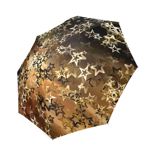 Christmas gold stars Foldable Umbrella (Model U01)