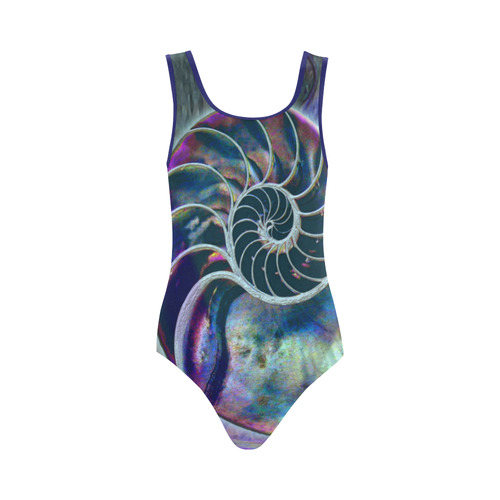 Wonderful Iridescent SHELL SNAIL Vest One Piece Swimsuit (Model S04)