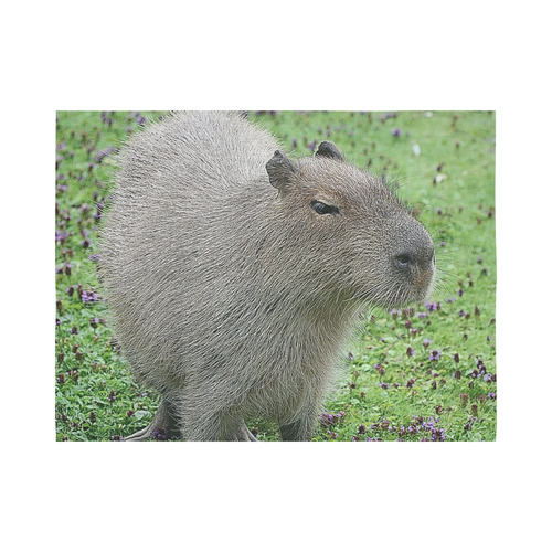 cute capybara Cotton Linen Wall Tapestry 80"x 60"