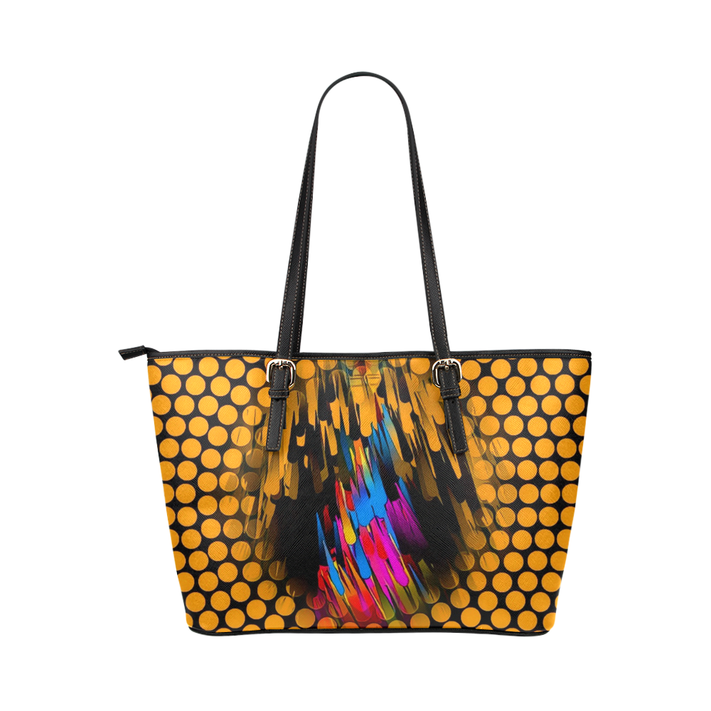 Bang Point by Artdream Leather Tote Bag/Large (Model 1651)