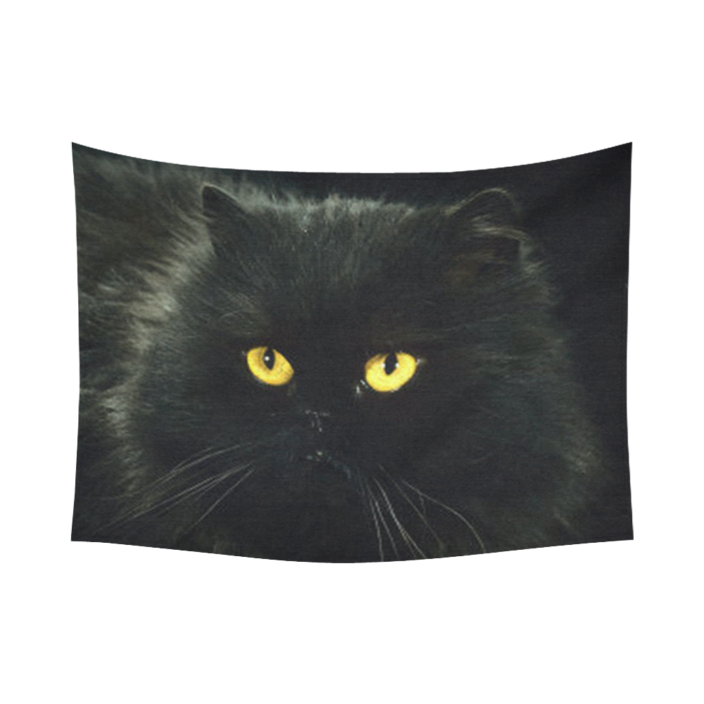 Black Cat Cotton Linen Wall Tapestry 80"x 60"