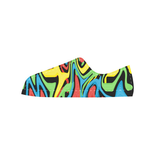 Swirled Rainbow Men's Classic Canvas Shoes/Large Size (Model 018)