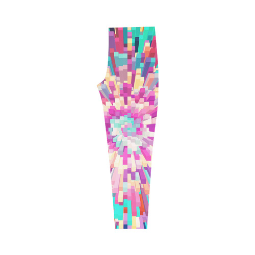 Colorful Exploding Blocks Capri Legging (Model L02)