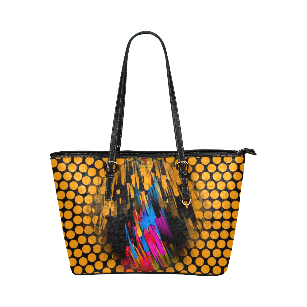 Bang Point by Artdream Leather Tote Bag/Small (Model 1651)