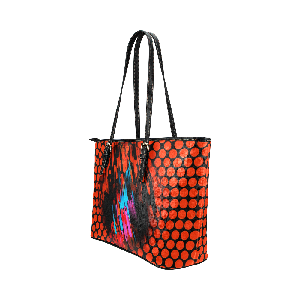 Bang Point by Artdream Leather Tote Bag/Small (Model 1651)