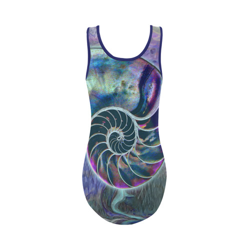 Wonderful Iridescent SHELL SNAIL Vest One Piece Swimsuit (Model S04)