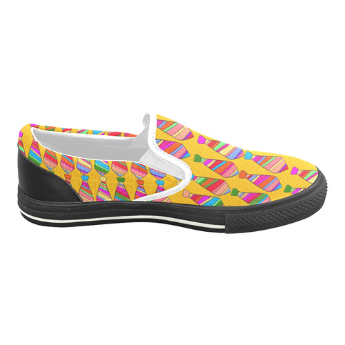 Popart Tie by Popart Lover Women's Unusual Slip-on Canvas Shoes (Model 019)