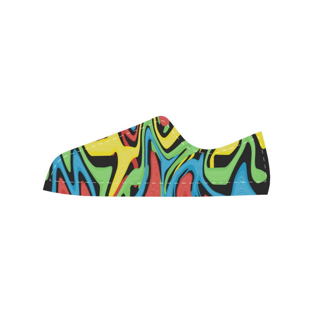 Swirled Rainbow Women's Classic Canvas Shoes (Model 018)