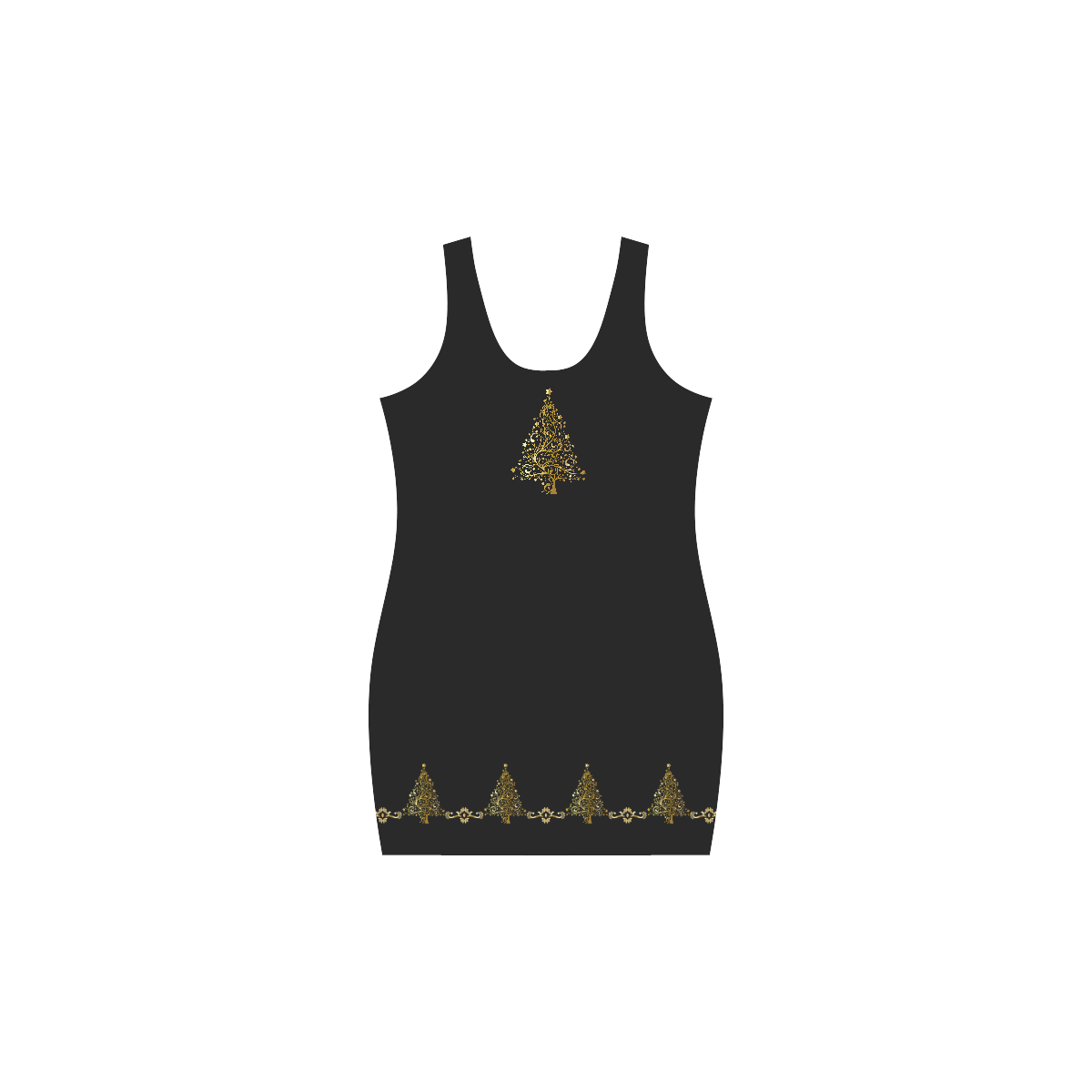 Beautiful Golden Christmas Tree Medea Vest Dress (Model D06)