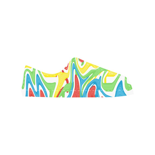 Swirled Rainbow Men's Classic Canvas Shoes/Large Size (Model 018)