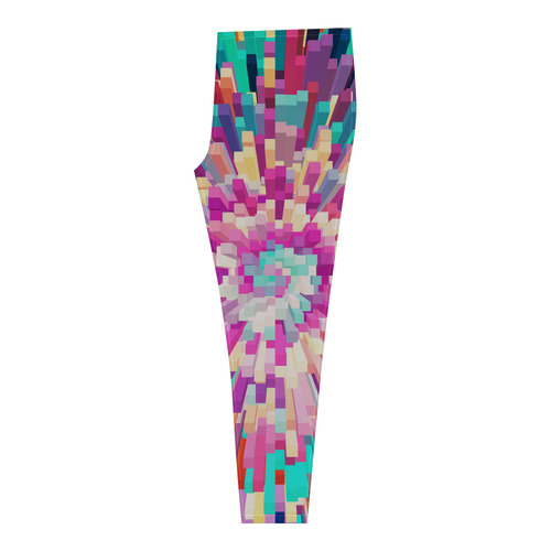 Colorful Exploding Blocks Cassandra Women's Leggings (Model L01)