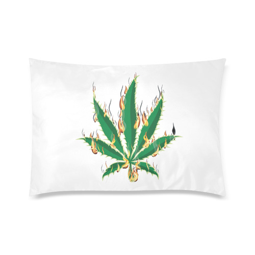Flaming Marijuana Leaf Custom Zippered Pillow Case 20"x30" (one side)