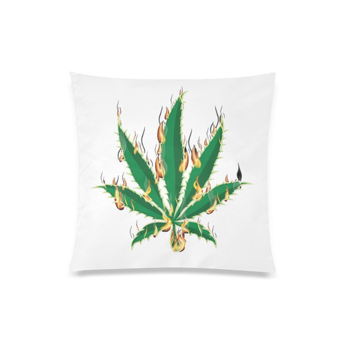 Flaming Marijuana Leaf Custom Zippered Pillow Case 20"x20"(One Side)
