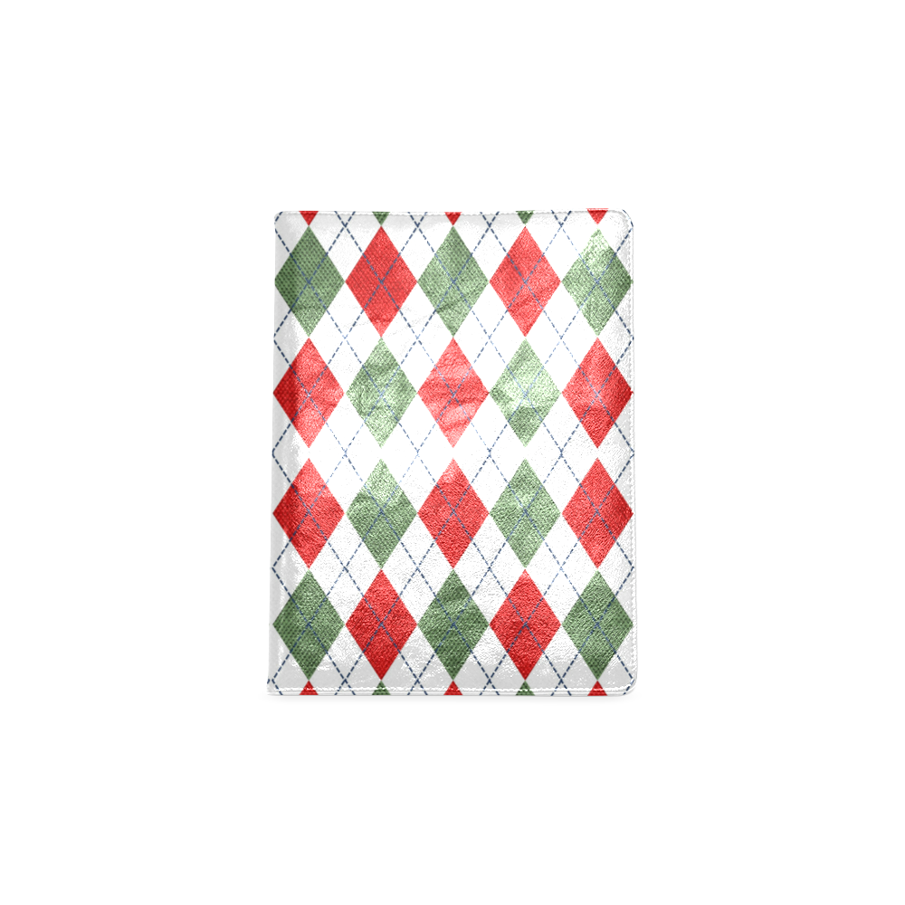 Christmas red and green rhomboid fabric Custom NoteBook B5