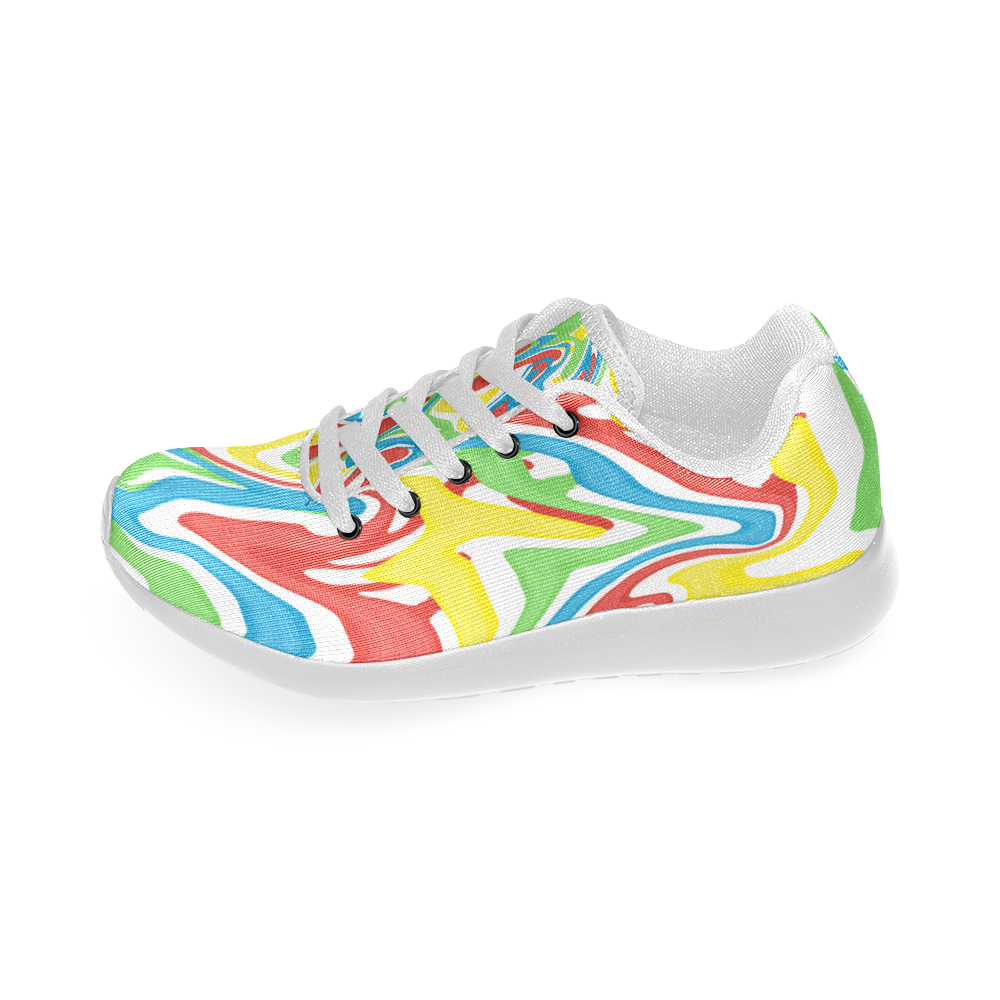 Swirled Rainbow Men’s Running Shoes (Model 020)