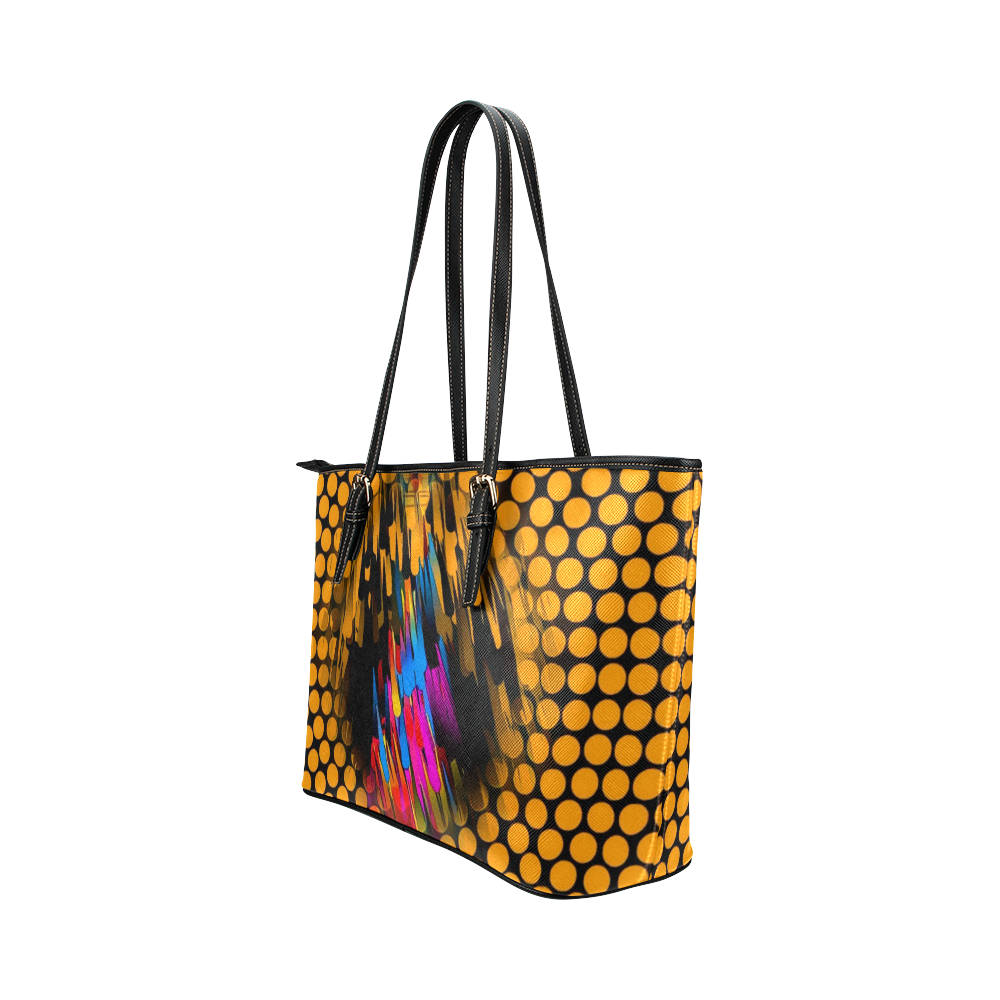 Bang Point by Artdream Leather Tote Bag/Small (Model 1651)