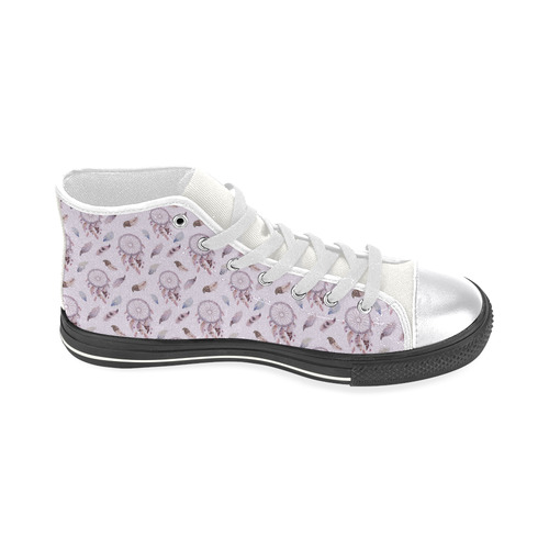 Beautiful Purple Bohemian Dreamcatcher Women's Classic High Top Canvas Shoes (Model 017)
