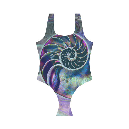 Wonderful Iridescent SHELL SNAIL Vest One Piece Swimsuit (Model S04)