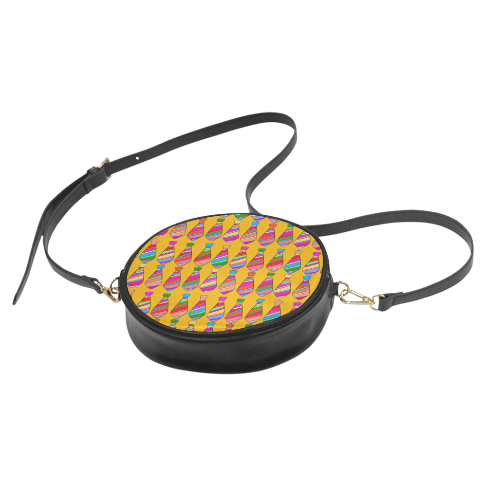 Popart Tie by Popart Lover Round Sling Bag (Model 1647)