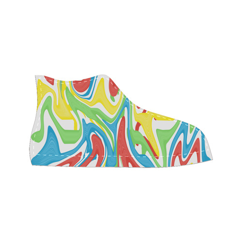 Swirled Rainbow Women's Classic High Top Canvas Shoes (Model 017)