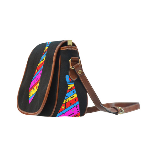 Popart Tie by Popart Lover Saddle Bag/Small (Model 1649) Full Customization