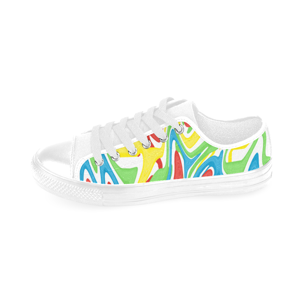 Swirled Rainbow Men's Classic Canvas Shoes/Large Size (Model 018)