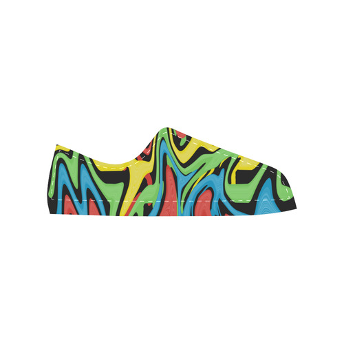 Swirled Rainbow Men's Classic Canvas Shoes (Model 018)