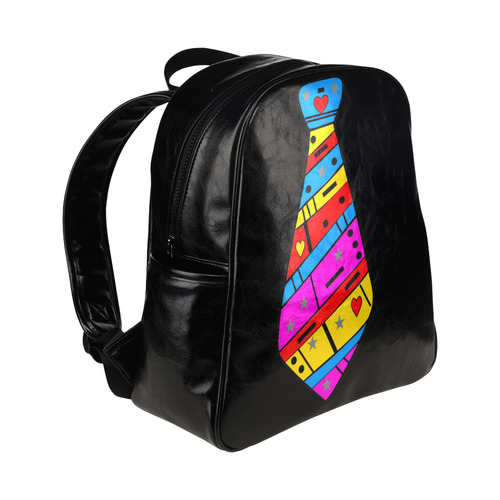 Popart Tie by Popart Lover Multi-Pockets Backpack (Model 1636)