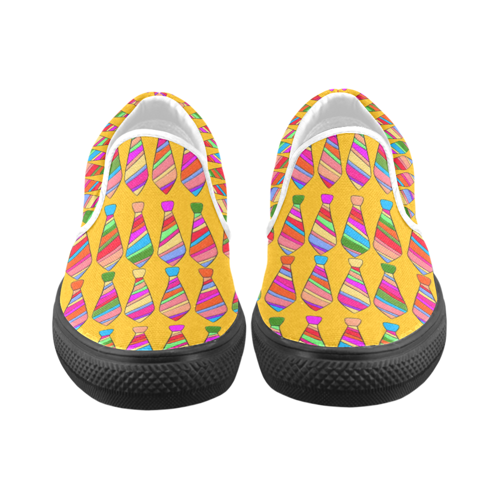 Popart Tie by Popart Lover Women's Unusual Slip-on Canvas Shoes (Model 019)