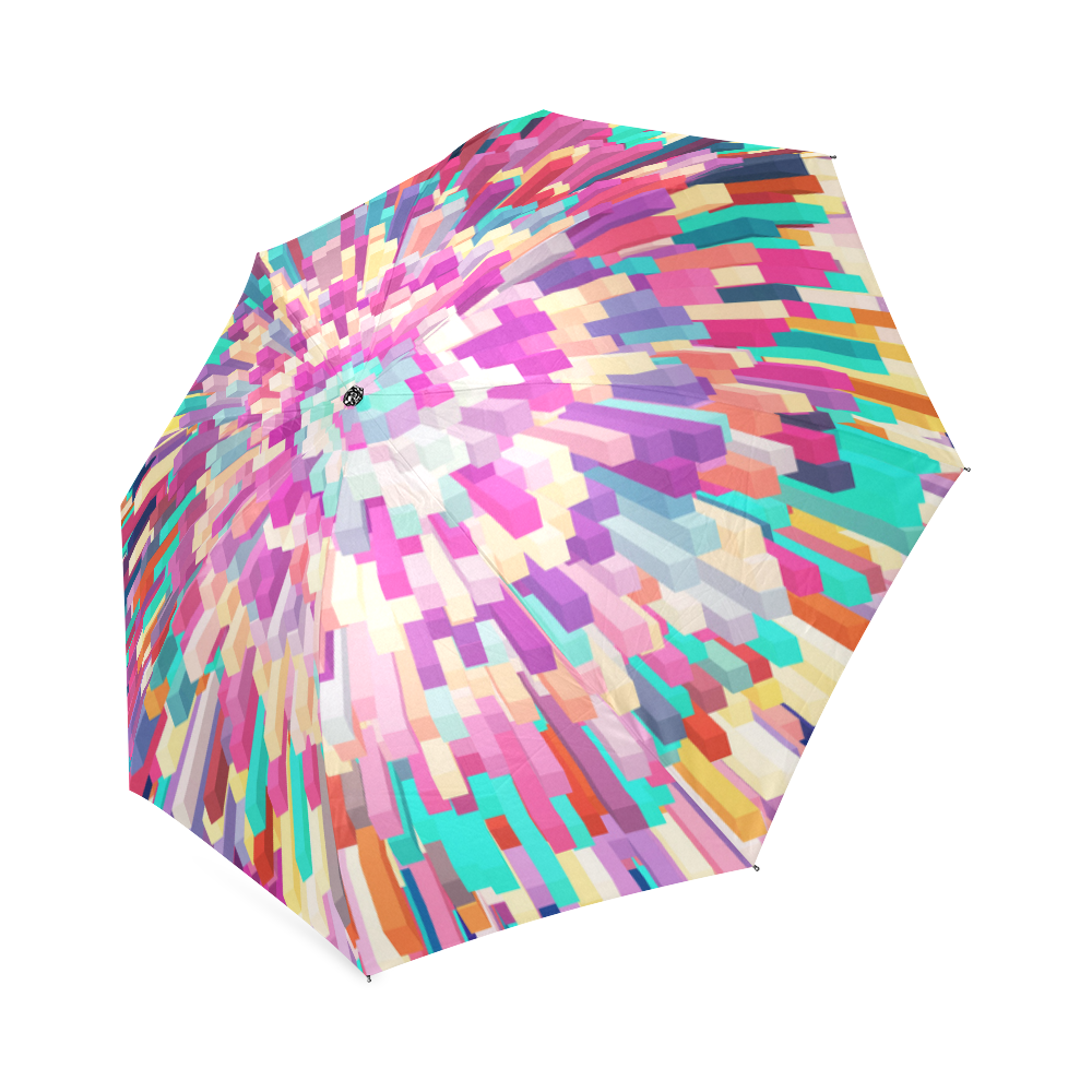Colorful Exploding Blocks Foldable Umbrella (Model U01)